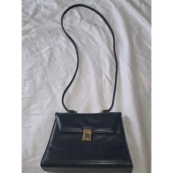 Susan Gail Vintage Leather Bellido Purse Made In Spain Navy Blue - Picture 5 of 13